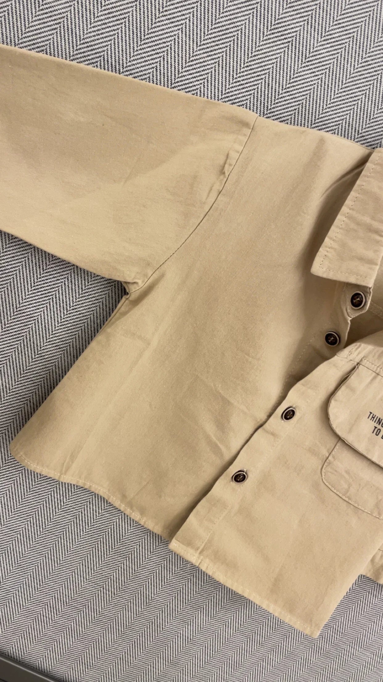 Beige cotton shirt for kids by Little Aangan