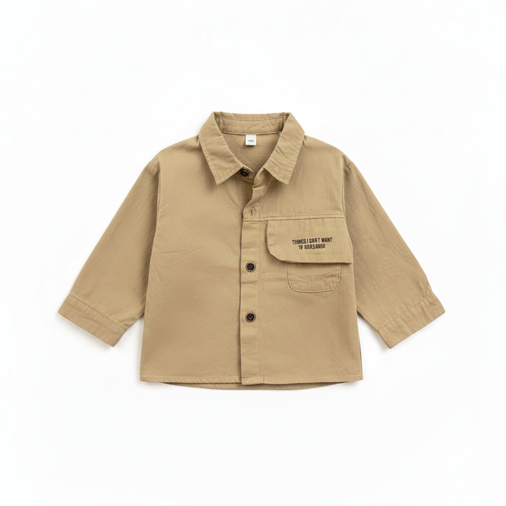 Bemember beige shirt for kids by Little Aangan