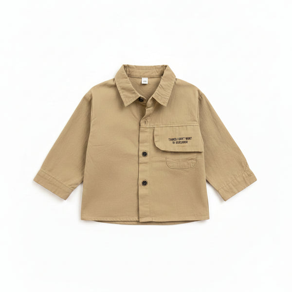 Bemember beige shirt for kids by Little Aangan