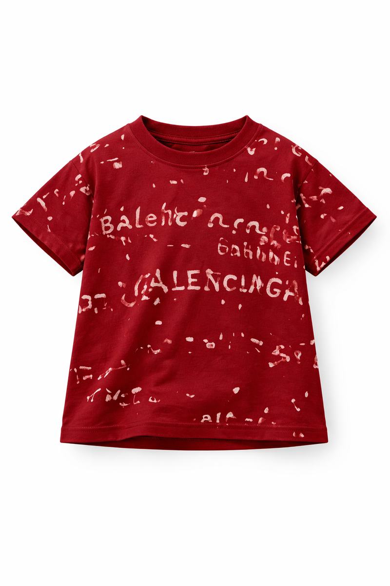 Street maroon printed t-shirt for kids by Little Aangan