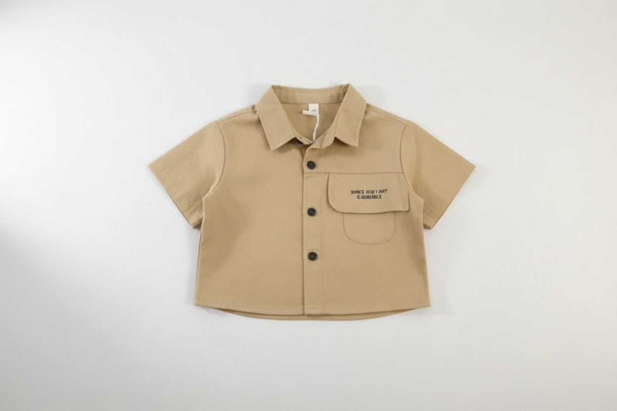 Front detail of Bemember shirt for kids by Little Aangan