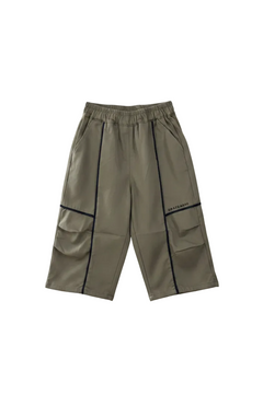 Green drop crotch pants for kids by Little Aangan