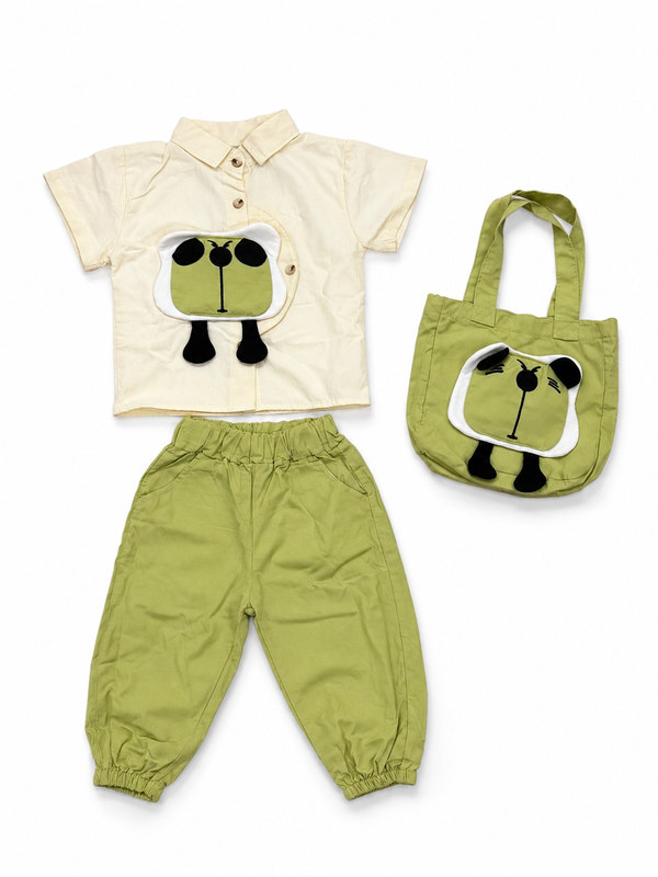 Leafy kid Cordset with Tote Bag for Kids - Little Aangan