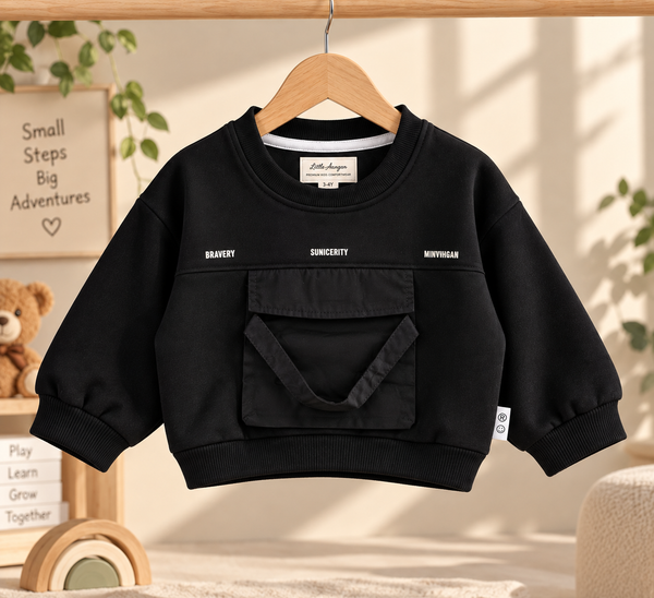 Black sweatshirt round neck