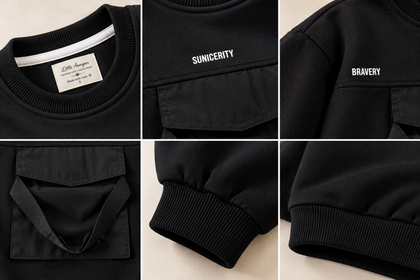 Black sweatshirt round neck