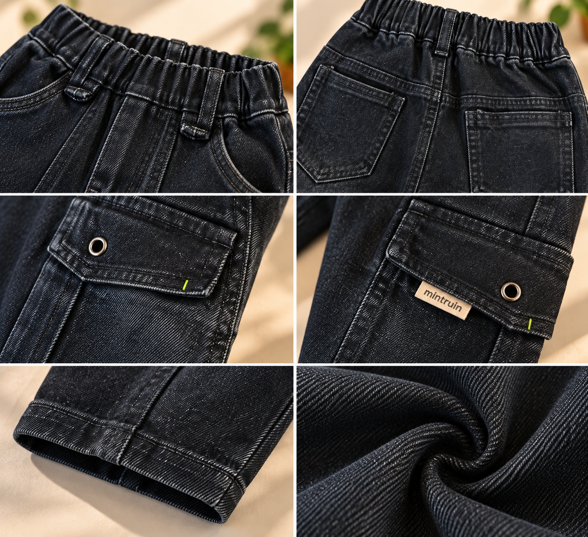 Black washed denim