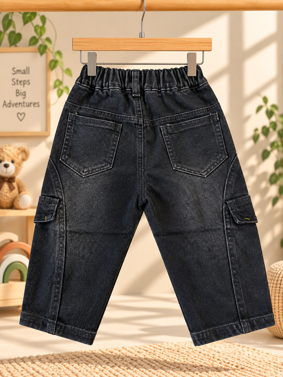 Black washed denim