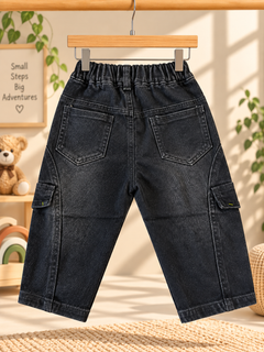 Black washed denim