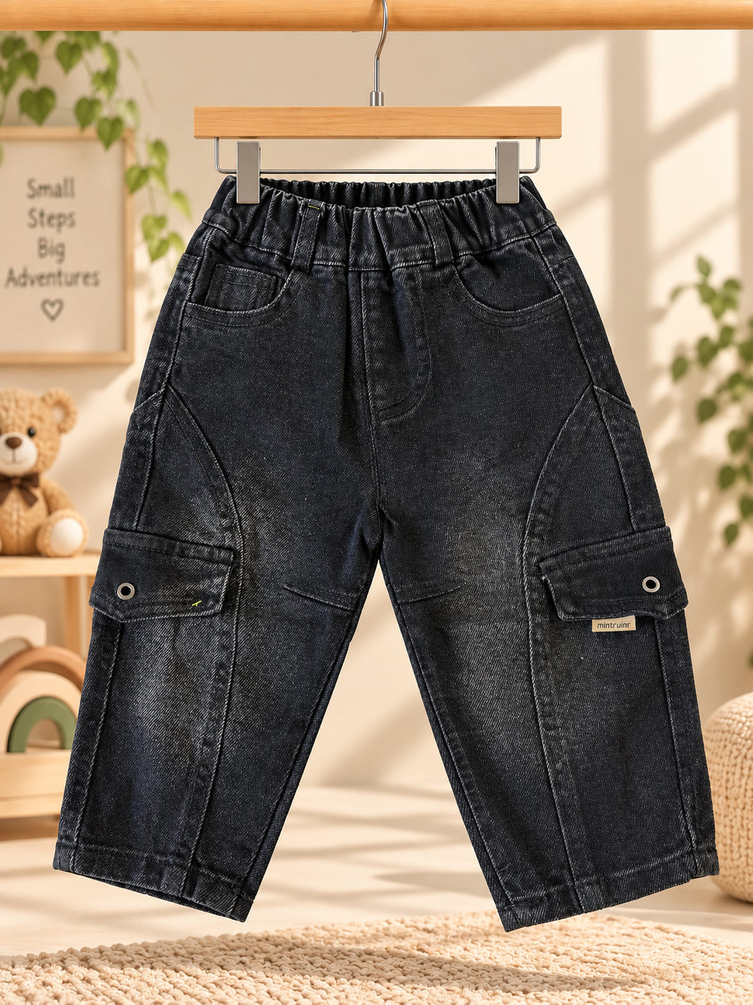 Black washed denim