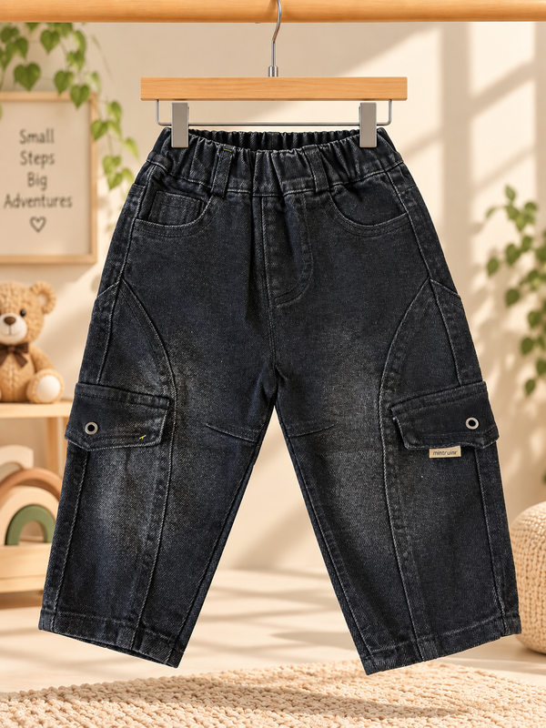 Black washed denim