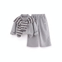 Unisex grey track set for kids by Little Aangan